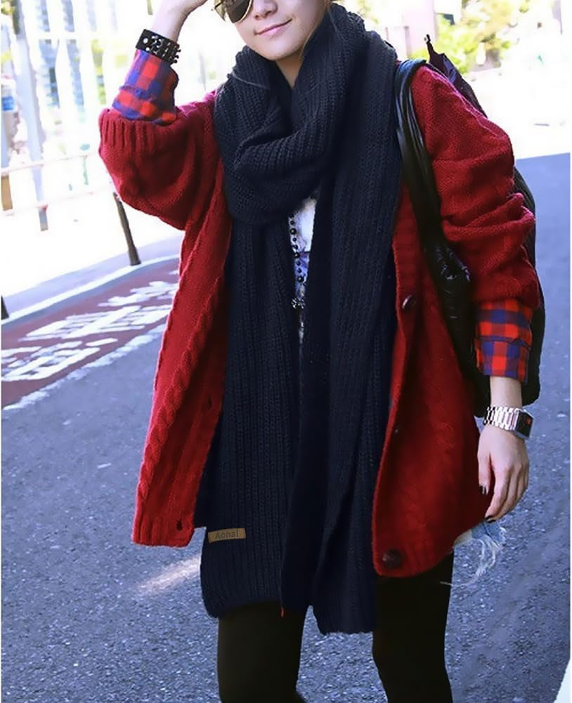 Womens Winter Scarf Cold Weather Thick Warm Cable Knit Wraps Chunky Large Soft Long Scarves