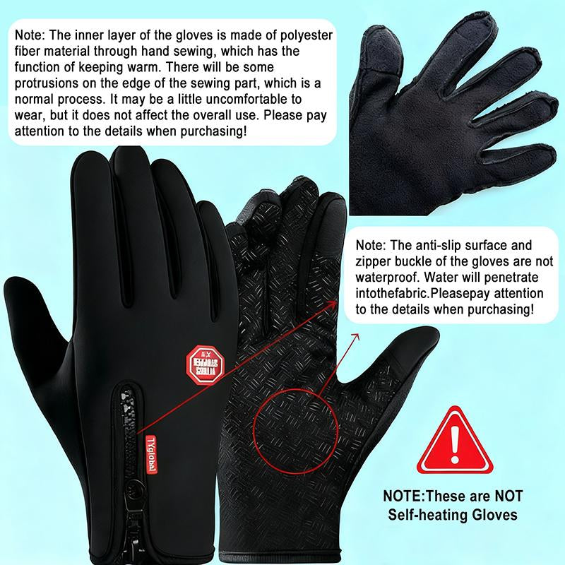 Outdoor Winter Gloves, Touchscreen Andwindproof Full-Finger Gloves for Sports, Travel,And Daily Activities